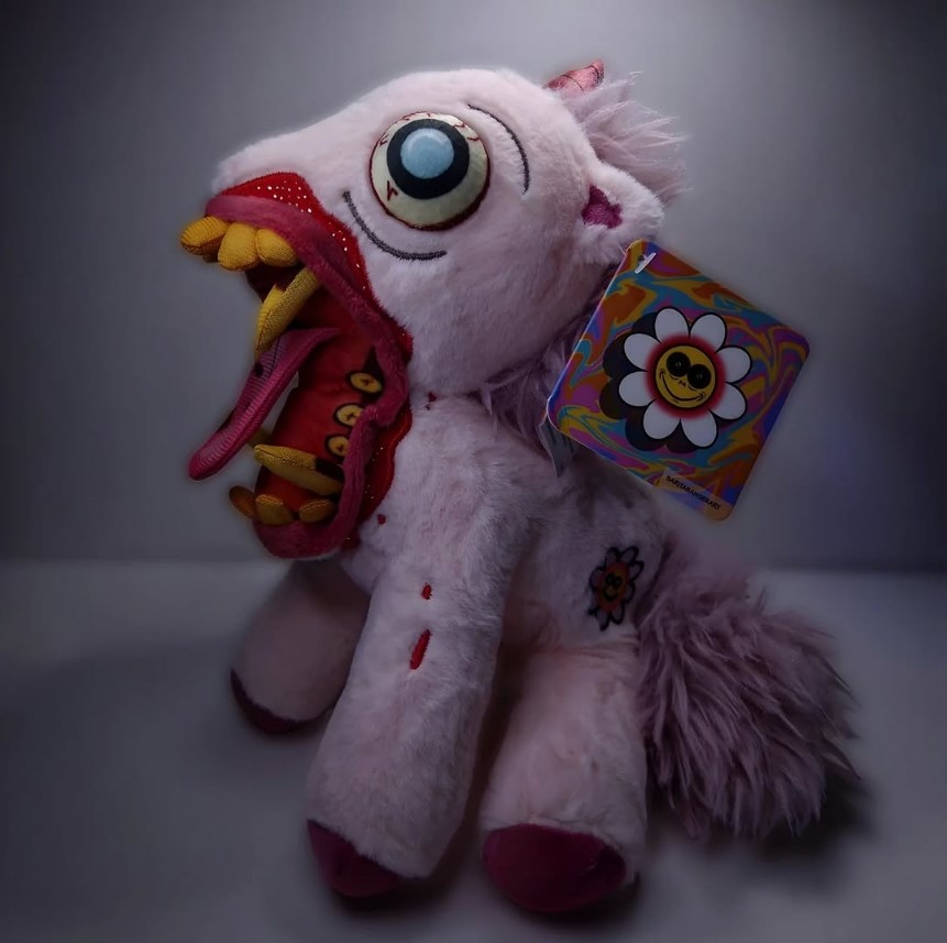 Saritasangerart Lilo & Stitch - Horror unicorn dreadly Pluche knuffel - Roze
